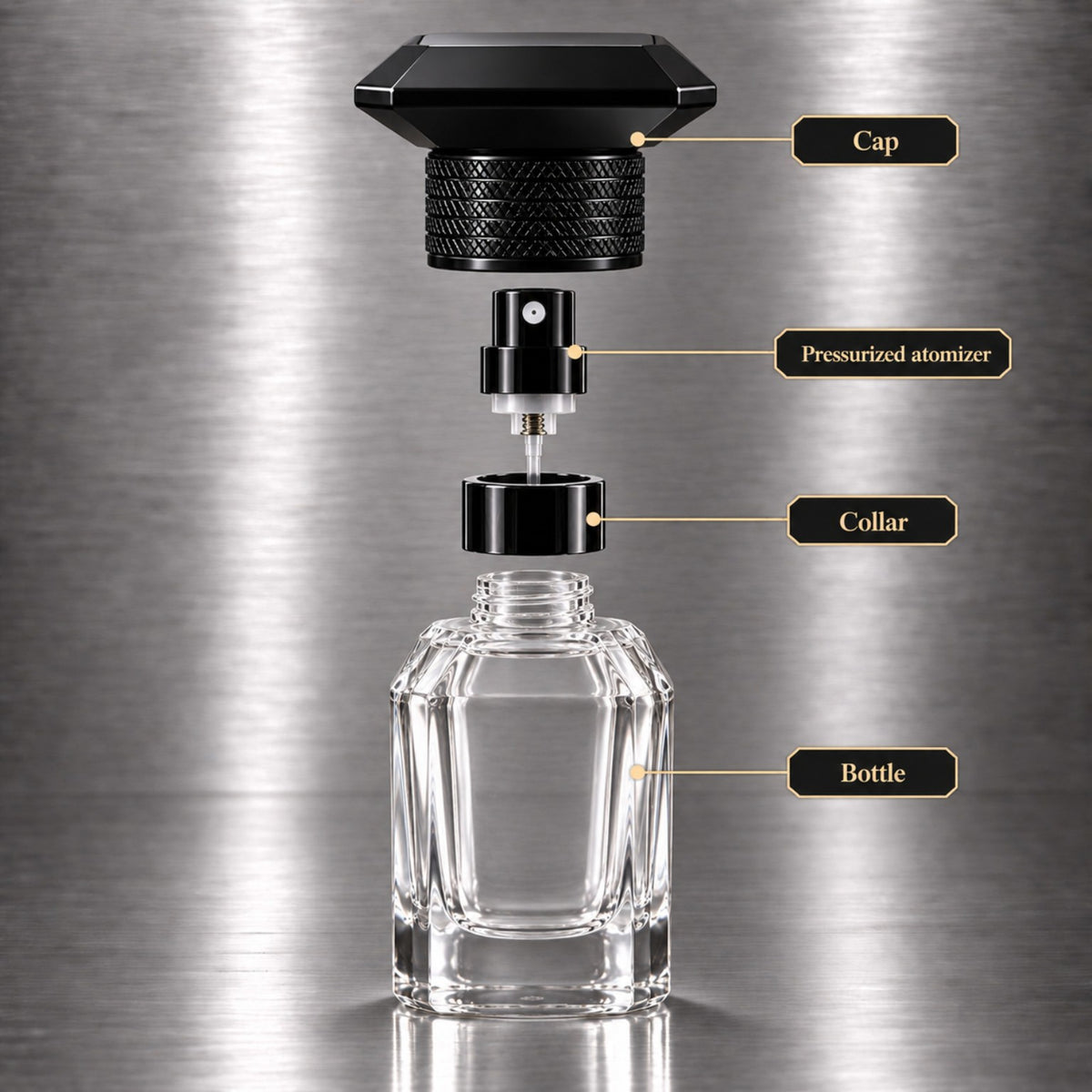 30 mL fragrance bottle exploded view