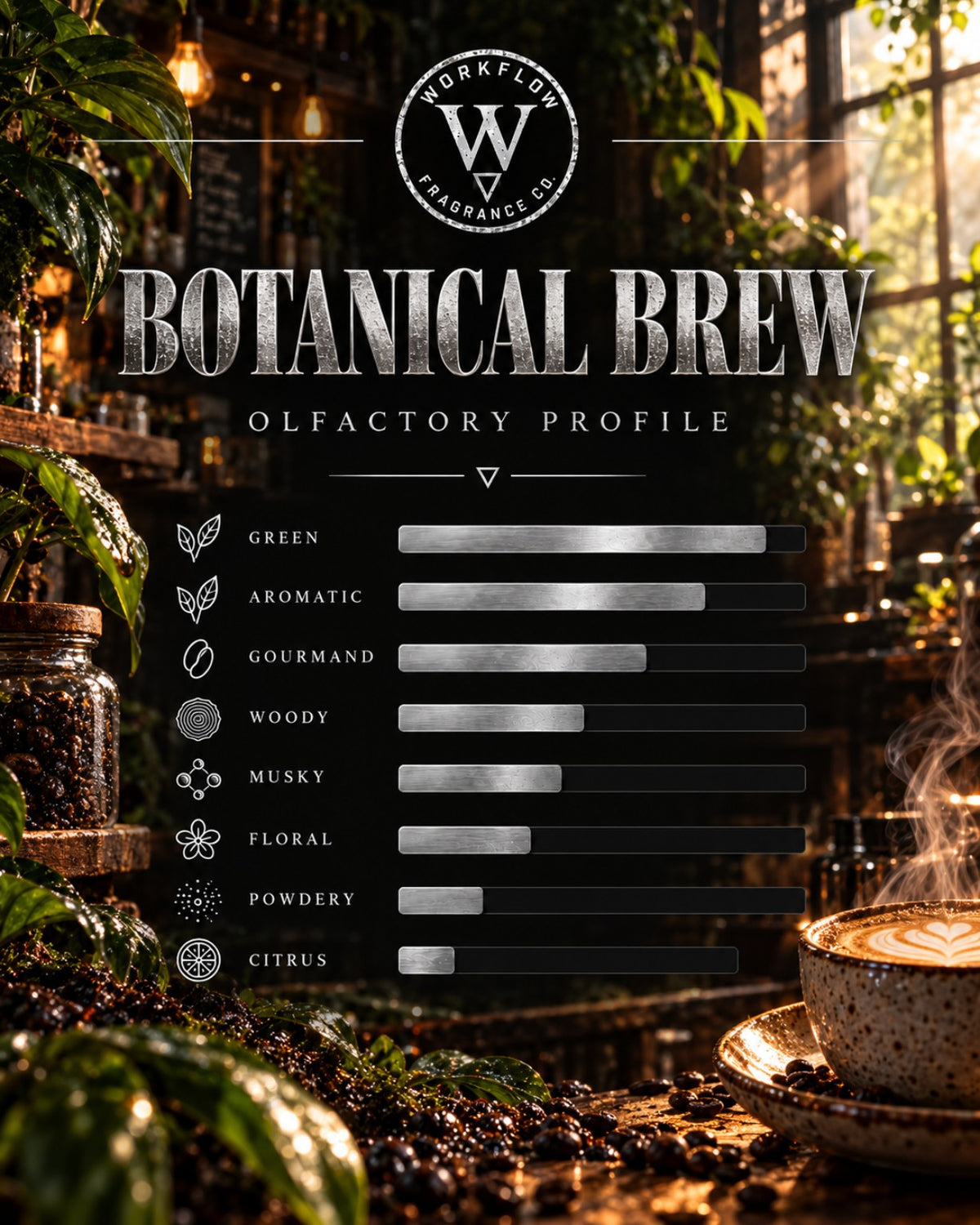 Botanical Brew olfactory profile — Workflow Fragrance Co.